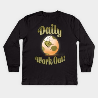 POGO: DAILY WORK OUT! (2K EGG) Kids Long Sleeve T-Shirt